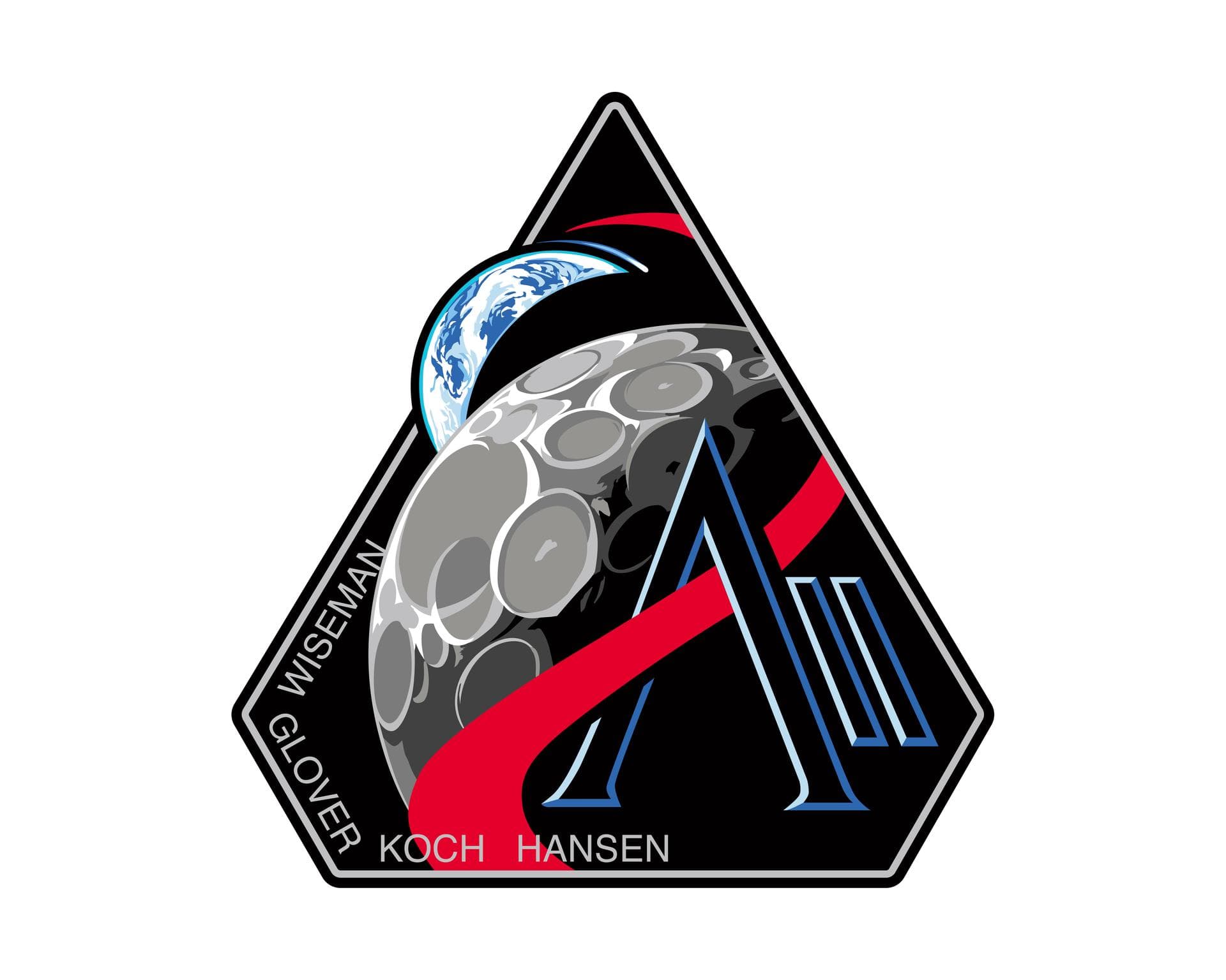 The official Artemis II mission crew patch
